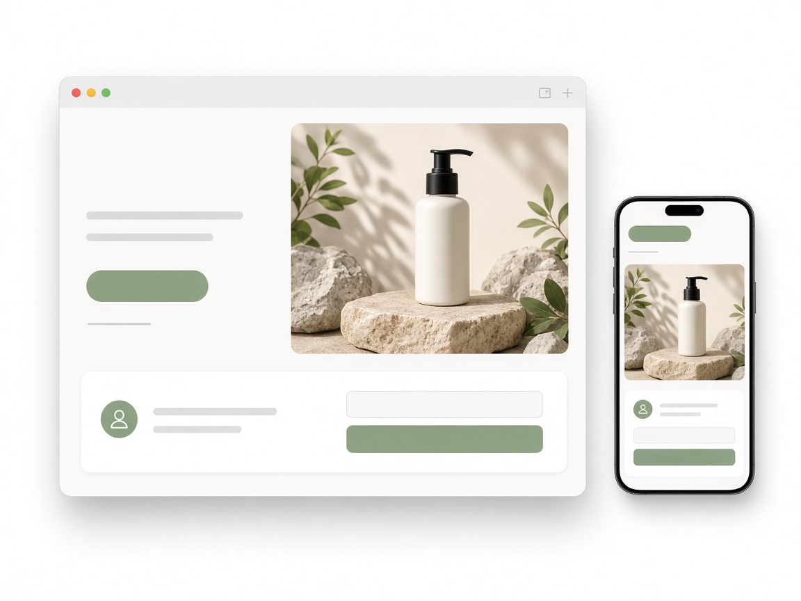 A landing page shown on desktop and mobile, built around one clear call to action